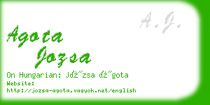 agota jozsa business card